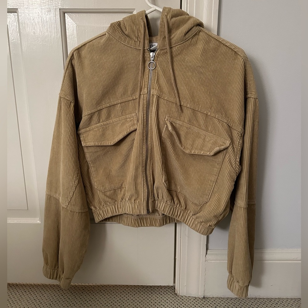 BDG Urban Outfitters Denim Cropped Zip-up Hoodie